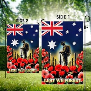 Australian Veteran Anzac Day Lest We Forget Flag Yard Flag, Porch Flag, Autumn Flag, Housewarming Gift, Yard Flag